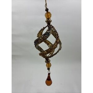 Christmas Tree Ornament W/ Beaded Swirl 6"